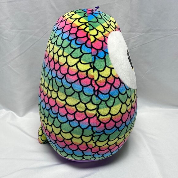Ty Squish-A-Boos Owen Owl Plush 10" Rainbow Scales Toy - Picture 5 of 12